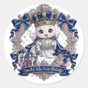 Griezelige Boo Prins Sticker Koninklijk Blauw