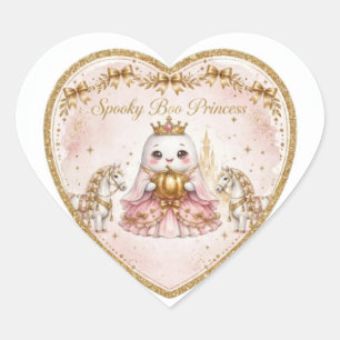 Griezelige Boo Prinses Coquette Halloween Hart Sticker