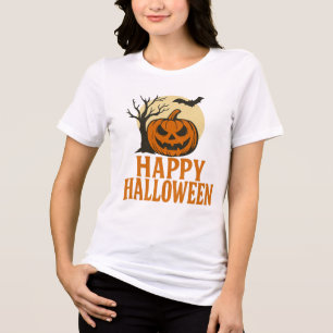 Griezelige Boom & Pompoen Halloween T-shirt