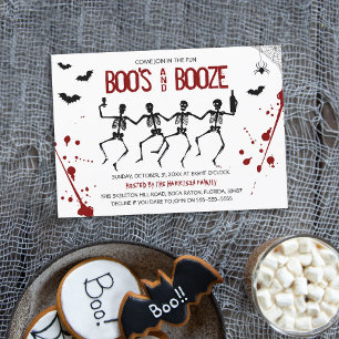 Griezelige Boo's En Drank Halloween Feest Uitnodig Kaart