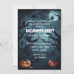 Griezelige Bos Pompoen Halloween Feest Kaart
