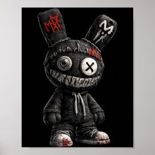 Griezelige Bunny Horror Goth Grunge Emo Donkere Es Poster