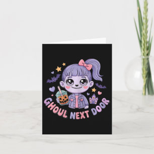 Griezelige Buurman Kawaii Zombie Meisje Griezige C Kaart
