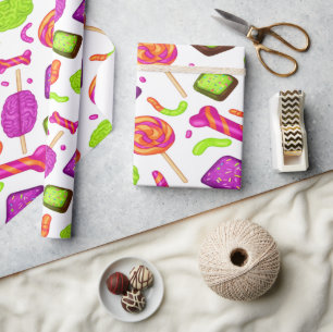 Griezelige Candy Zombie Mashup voor Halloween Cadeaupapier