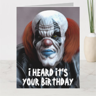 GRIEZELIGE CLOWN GRAPPIGE VERJAARDAG KNUFFEL Kaart