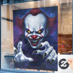 Griezelige clown-vensterstickers raamsticker