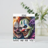  griezelige clowns verjaardags Kaart (Staand voorkant)