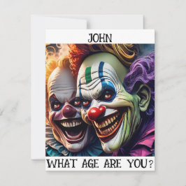 griezelige clowns verjaardags Kaart