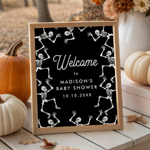 Griezelige Dansende Skeletten Baby Shower Welkom B Poster