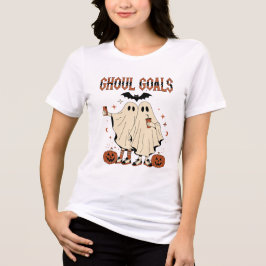Griezelige Doelen Schattige Geest Vrienden Tri-Blend Shirt
