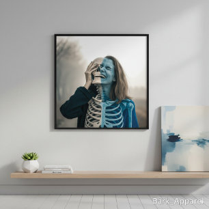 Griezelige dubbele belichtingskunst poster