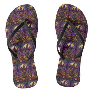 Griezelige Duitse Herdershond Halloween Heks Pompo Teenslippers