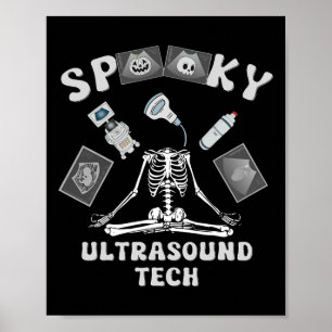 Griezelige echoscopieskellet Halloween-kostuum Poster