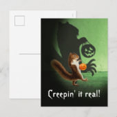 Griezelige Eekhoornschaduw Uitnodiging Briefkaart (Voorkant / Achterkant)