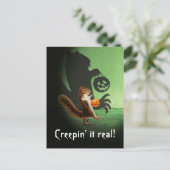 Griezelige Eekhoornschaduw Uitnodiging Briefkaart (Staand voorkant)