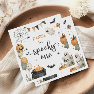 Griezelige Eén Halloween 1e Verjaardag Meisjes Gee Servet