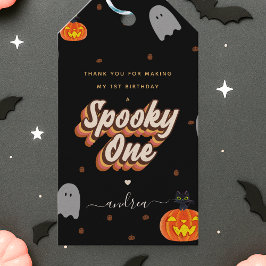 Griezelige Eén Halloween 1e Verjaardagscadeautags Cadeaulabel