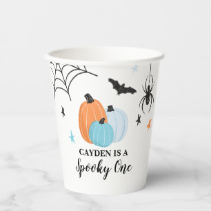 Griezelige Een Halloween blauwe Pompoenen 1e Verja Papieren Bekers