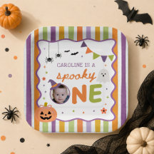 Griezelige Eén Halloween Geest Verjaardag Papieren