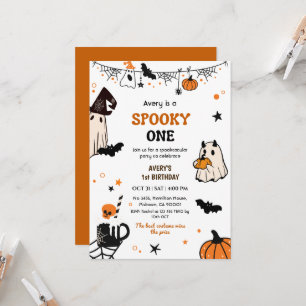 Griezelige Eén Halloween Verjaardag Geest Whimsica Kaart