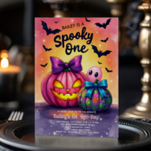 Griezelige Eén Halloween Verjaardagsuitnodiging Kaart