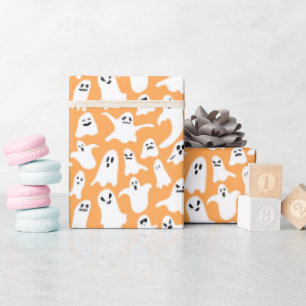 Griezelige Eerste Verjaardag Halloween Oranje Cadeaupapier