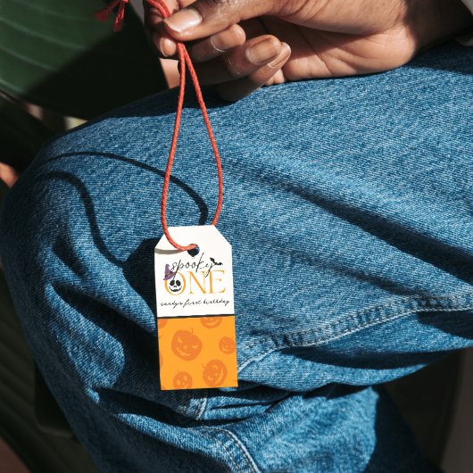 Griezelige eerste verjaardag met Halloween Cadeaulabel