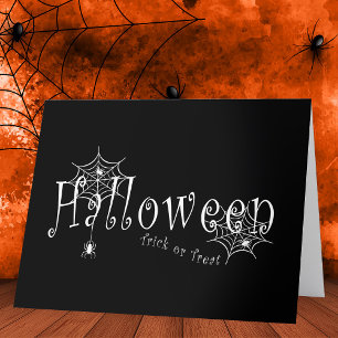 Griezelige Elegantie: Halloween Spinnenweb Design Bedankkaart