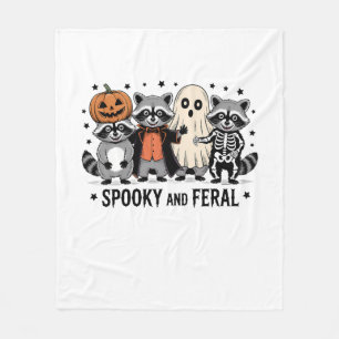 Griezelige en wilde grappige Halloween wasbeer Fleece Deken