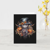 Griezelige enge Halloween Geest  Kaart (Gele Bloem)