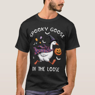 Griezelige Gans Op Vrije Voeten Heks Grappige Gans T-shirt