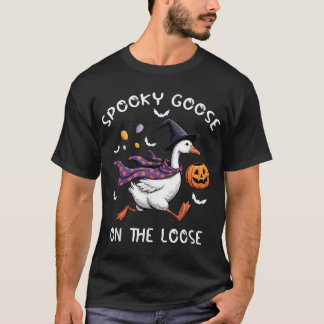Griezelige Gans Op Vrije Voeten Heks Grappige Gans T-shirt