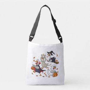Griezelige ganzen op de parade Halloween snoep of Crossbody Tas