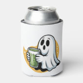 Griezelige Geest Drinkt Matcha Halloween Blikjeskoeler (Blikje Voorkant)