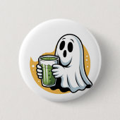 Griezelige Geest Drinkt Matcha Halloween Ronde Button 5,7 Cm (Voorkant)