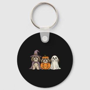 Griezelige Geest Shih Tzu Pompoen Halloween Hond L Sleutelhanger