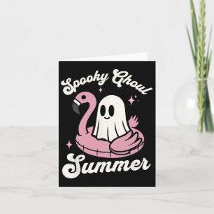Griezelige Geest Zomer Schattig Spook Flamingo Zom Kaart