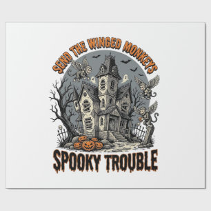 Griezelige gevleugelde apen Griezelen Halloween Sh Cadeaupapier