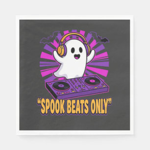 Griezelige Ghost DJ Halloween Beats Design_1 Servet