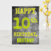 Griezelige Glowing Aura Look "HAPPY 10e VERJAARDAG Kaart (Gele Bloem)