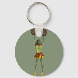 Griezelige gotische cheerleader kunst sleutelhanger