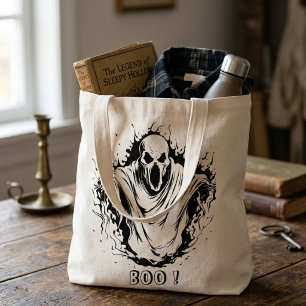 Griezelige gotische Halloween-geest Tote Bag