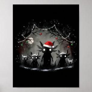 Griezelige gotische kerst Axolotl esthetische horr Poster