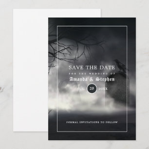 Griezelige gotische trouwkaart 'Save The Date' Save The Date