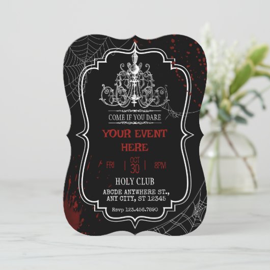 Griezelige gotische verjaardag halloween kaart (Staand voorkant)