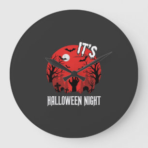 Griezelige Grafkelder Vector voor Halloween Nacht Grote Klok