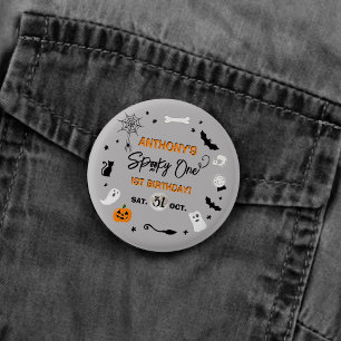 Griezelige! Halloween 1e verjaardagsfeestje Ronde Button 3,2 Cm