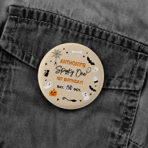 Griezelige! Halloween 1e verjaardagsfeestje Ronde Button 3,2 Cm