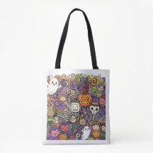 Griezelige Halloween Doodle Boodschappentas