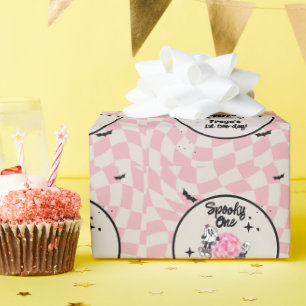 Griezelige Halloween Eerste Verjaardag Cadeaupapier